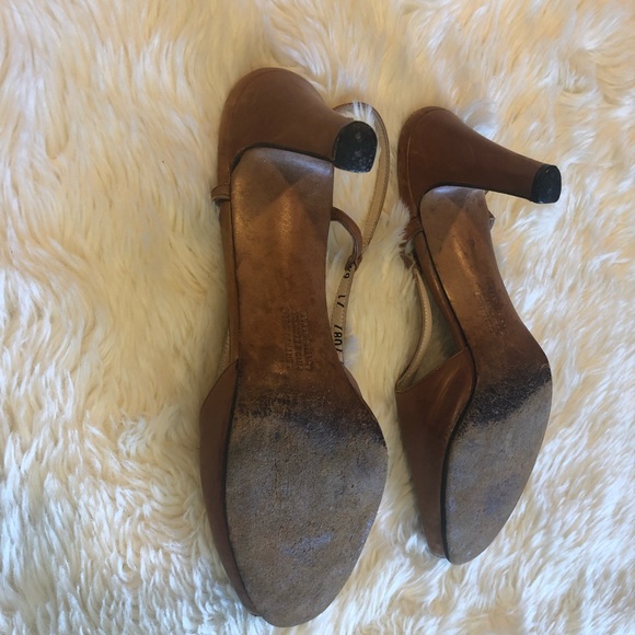 Salvatore Ferragamo Strappy Two Tone Leather Heeled Sandals Sz 6.5 - Picture 8 of 9